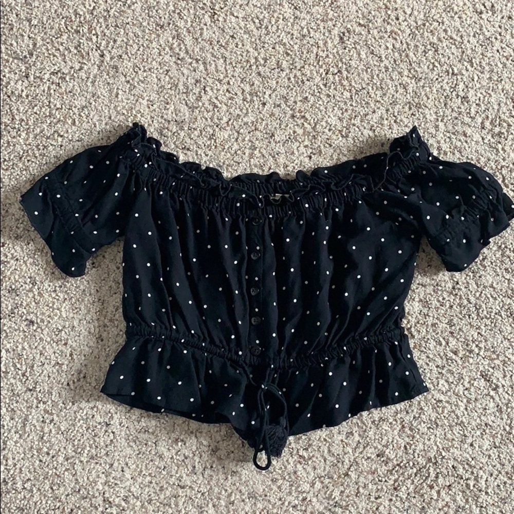Polka dot LA Hearts off the shoulder shirt